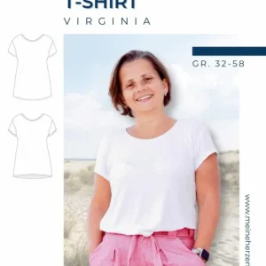 Schnittmuster T-Shirt Damen Papierschnittmuster Virginia Gr. 32-58 von Meine Herzenswelt Begrenztes Angebot