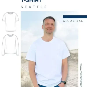 Schnittmuster T-Shirt Herren Papierschnittmuster Seattle Gr. XS-4XL von Meine Herzenswelt Top-Preis