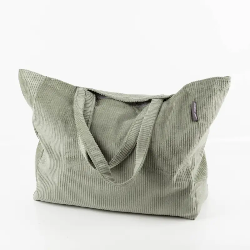 Super-Preis Tasche Shopper Cord aus Baumwolle salbei-grün von SCHÖNER LEBEN.