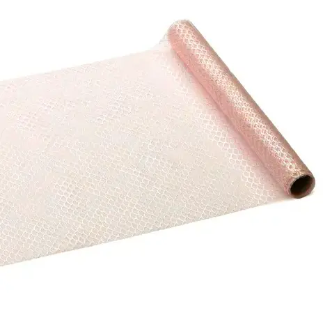 Aktuell Tischläufer Tüllband rosa mit Glitzer-Schuppenmuster 0,32x3m