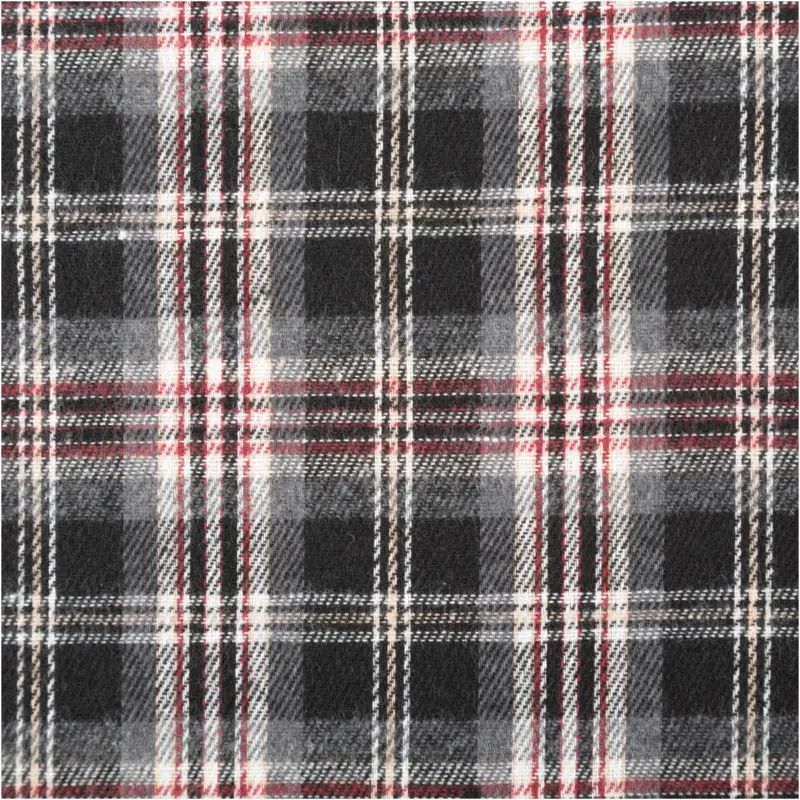 Sonderaktion Flanellstoff brushed yarn died checks Karo schwarz rot 1,45m Breite