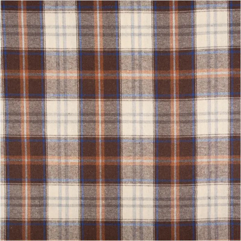 Flanellstoff brushed yarn died checks Karo braun creme blau 1,45m Breite Solange Der Vorrat Reicht