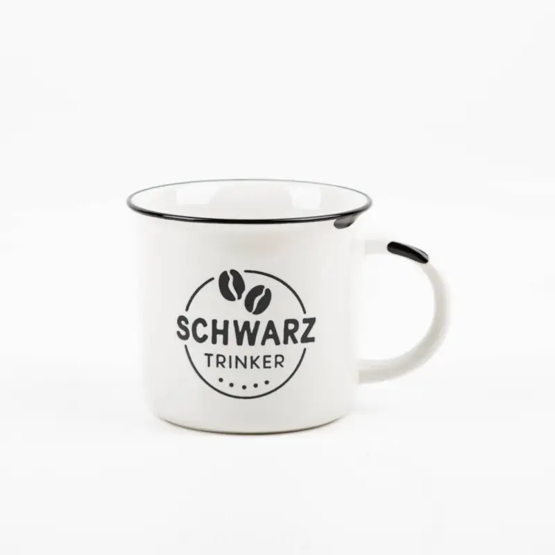 Preiswert Tasse Vintage Schwarztrinker Keramik im Emaille-Look 400ml von Grafik Werkstatt