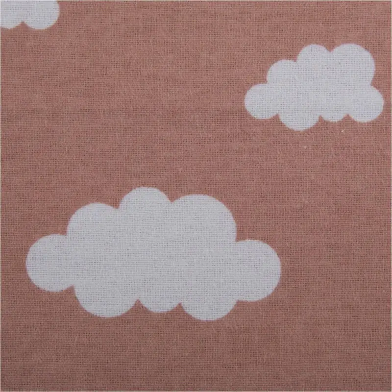 Rabatt Flanell Stoff Baumwollflanell Wolken rosa 1,47m Breite