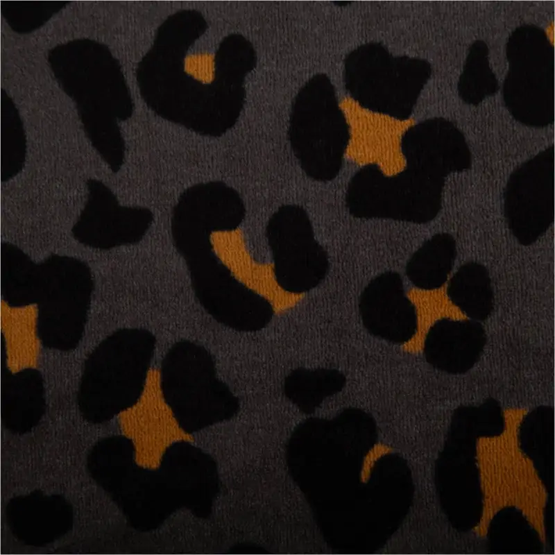Nicki Stoff Velours Baumwolle Leo grau schwarz braun 1,50 m Breite Top-Seller