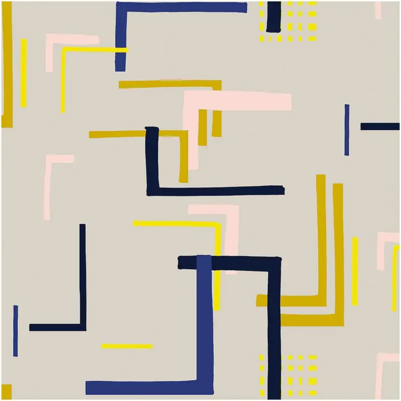 Baumwollstoff Okina Hana beige blau neongelb von Rico Design 50x140cm Nur Für Kurze Zeit