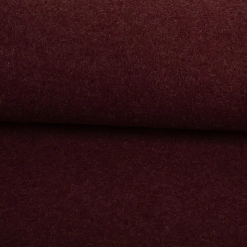 Jetzt Kaufen Wollstoff Walkloden aus reiner Schurwolle 410g/qm uni bordeaux-rot 140cm Stoffbreite