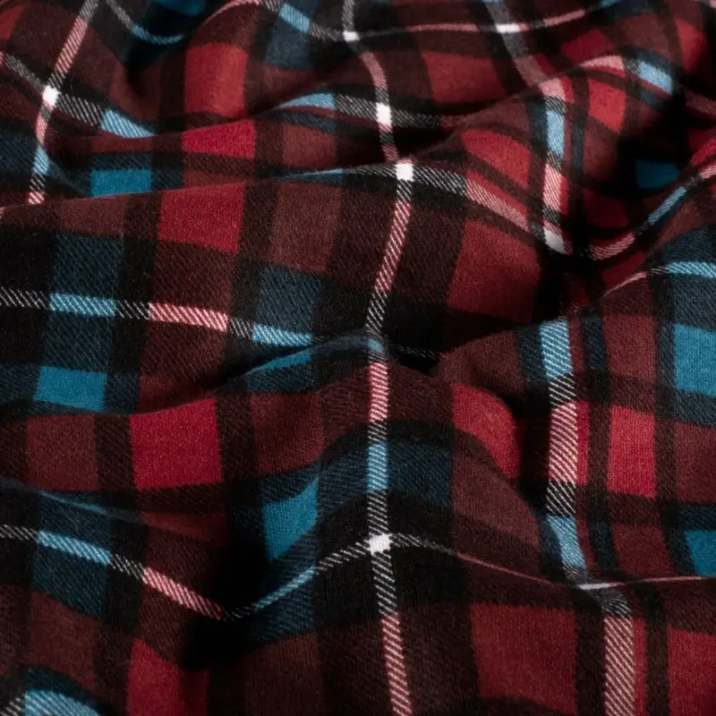 Saisonangebot Flanell Stoff Baumwollflanell Karo rot 1,47m Breite