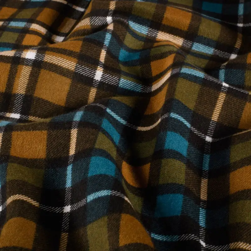 Flanell Stoff Baumwollflanell Karo braun blau 1,47m Breite Günstig