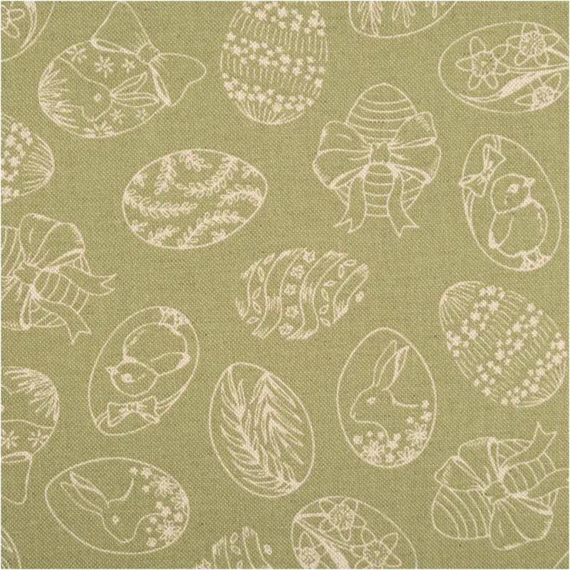 Dekostoff Leinenlook Ostereier Easter Egg Tale grün natur 1,4m Breite Sale