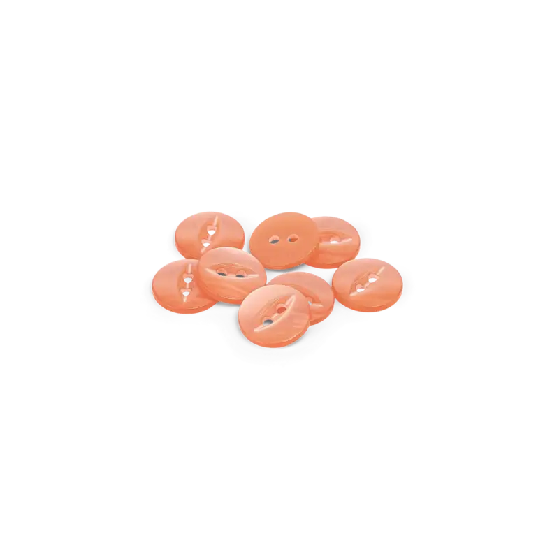 Begrenztes Angebot Knopf, 2-Loch 14mm Orange, 8 St.
