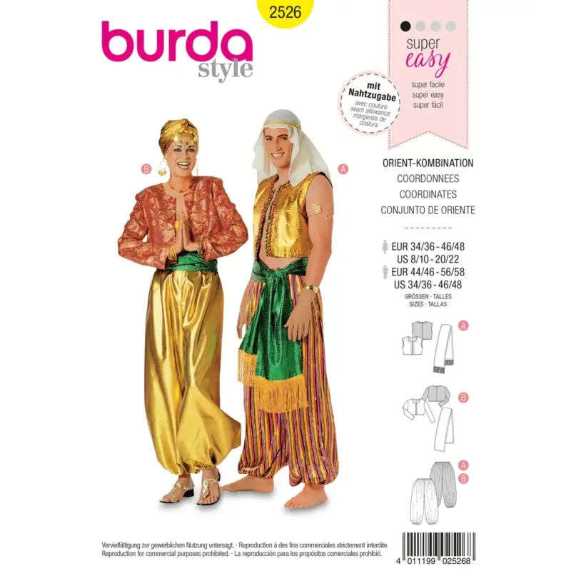 Direkt Vom Hersteller Burda Schnittmuster 2526: Orientalische Kombination, Gr. 34-48 + 44-58
