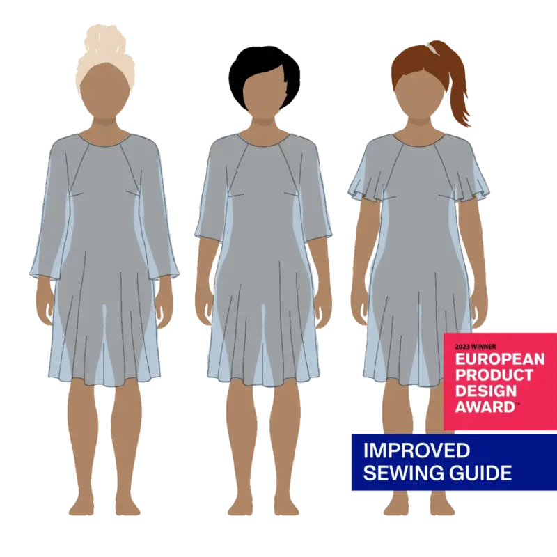 Letzte Chance Kleid in A-form und Raglanärmeln, 46