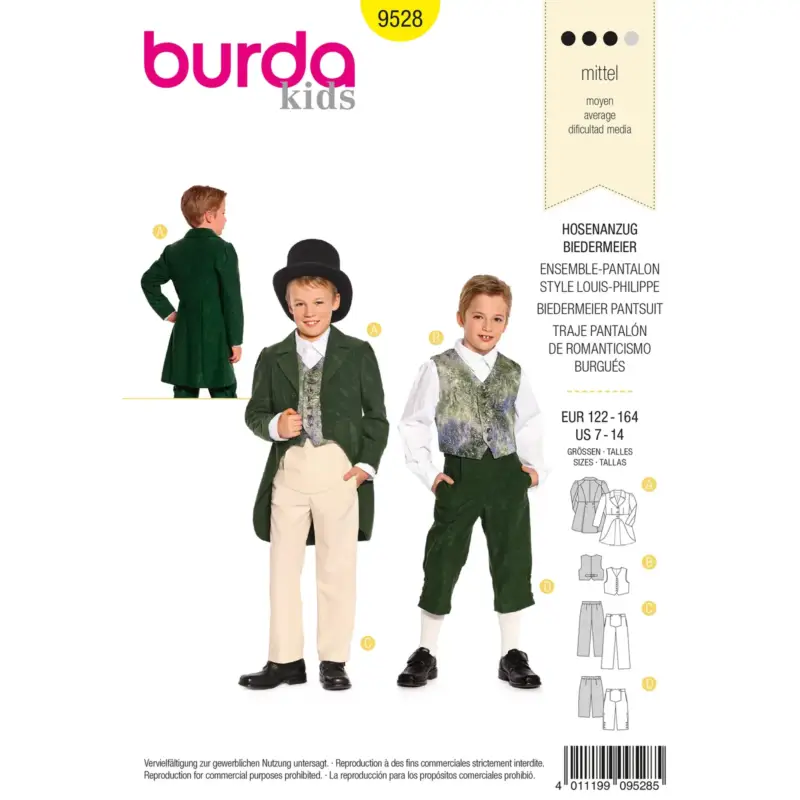 Burda Schnittmuster 9528: Jacke/ Weste, Kinder, Gr. 122-164 Sofort Bestellen