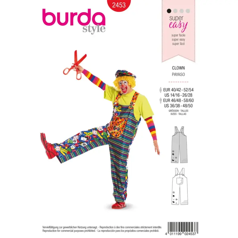Must-Have Burda Schnittmuster 2453: Clown, Gr. 44-54