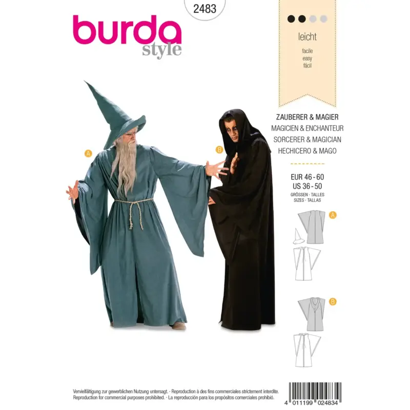 Burda Schnittmuster 2483: Zauberer, Gr.Magier Finale Aktion