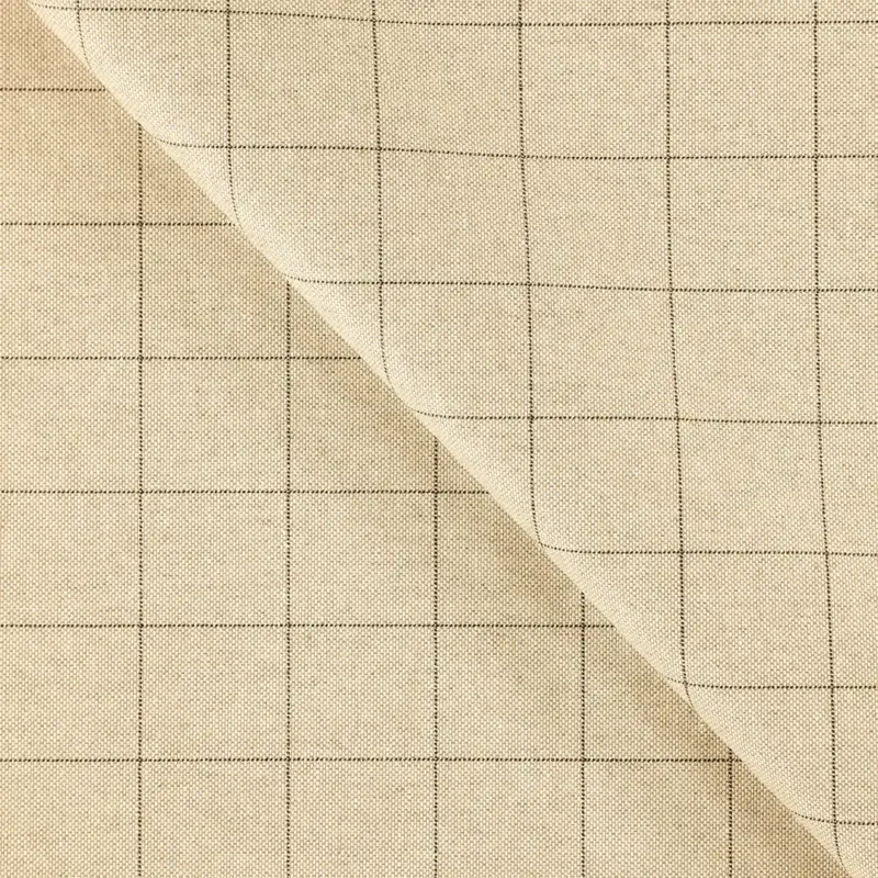 Zertifiziert Textilwachstuch schwarz/beige Karo