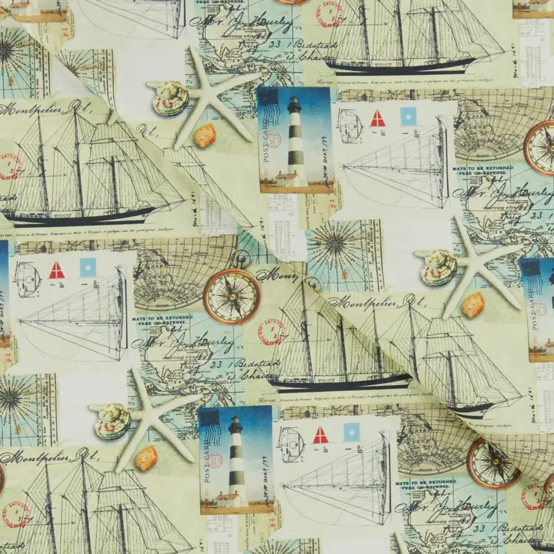 Markenprodukt Textilwachstuch mit maritimem Fotodruck