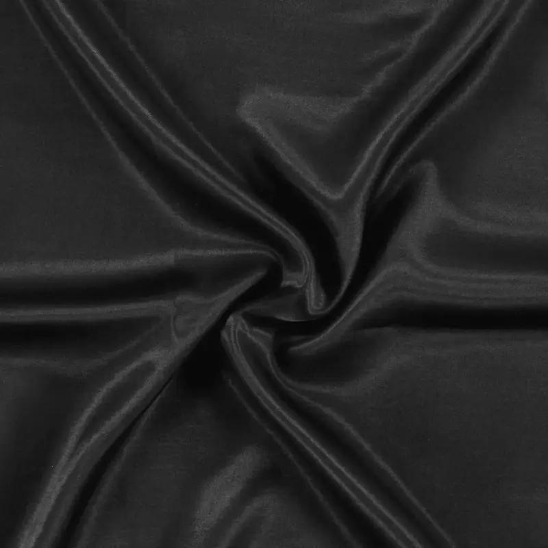 Satin mit Stretch schwarz Zertifiziert