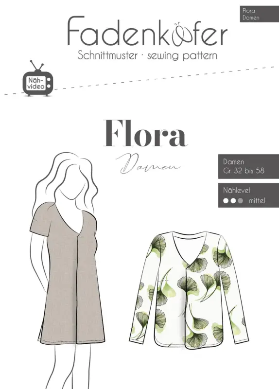 Schnittmuster "Fadenkäfer" Flora Damen Bluse / Tunika Bestseller