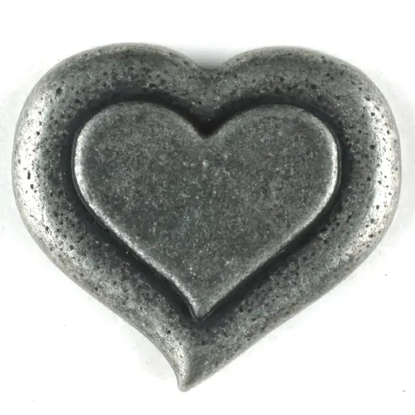 Top-Seller Herzknopf, vollmetall - Größe: 15mm
