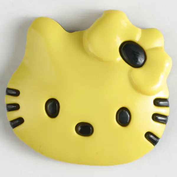 Bestpreis Kinderknopf Kätzchen mit Schleife - Größe: 20mm