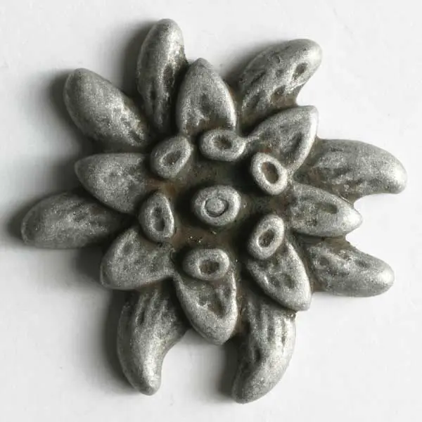 Trachtenknopf in Edelweißform,, vollmetall - Größe: 20mm Wochenendangebot