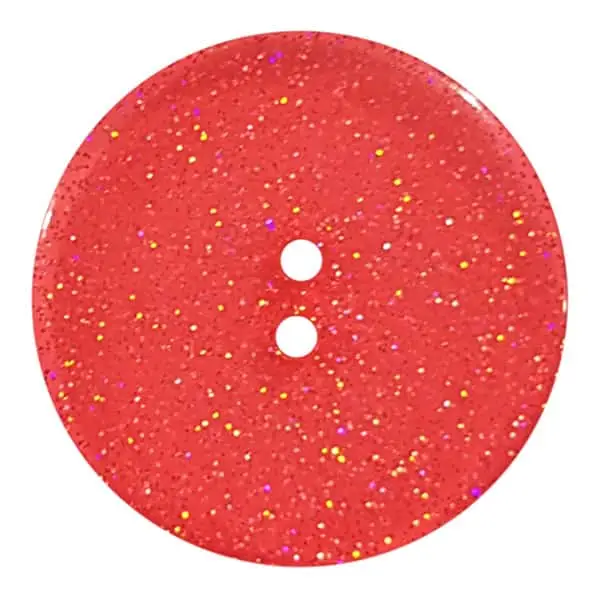 Expressversand transparenter Knopf mit Glitter, 2-Loch - Größe: 28mm