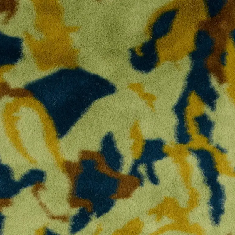 Abverkauf Fellimitat Camouflage grün