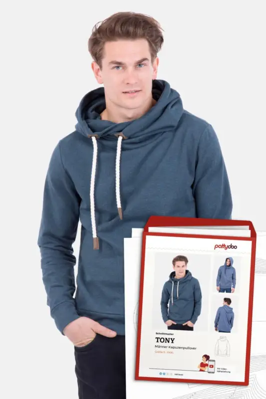 Schnittmuster Pattydoo Herren Kapuzenpullover "Tony" Neue Kollektion
