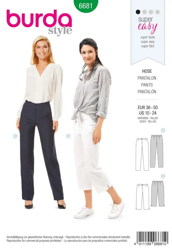 Neuheit Schnittmuster "Burda" 3/4-Hose -Damen