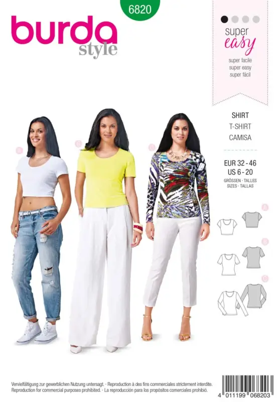Must-Have Schnittmuster "Burda" Shirt kurzarm & langarm -Damen