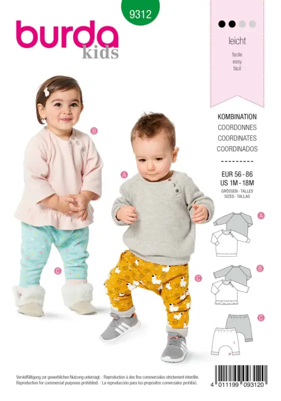Schnittmuster "Burda" Sweatshirt -Baby Aktuell