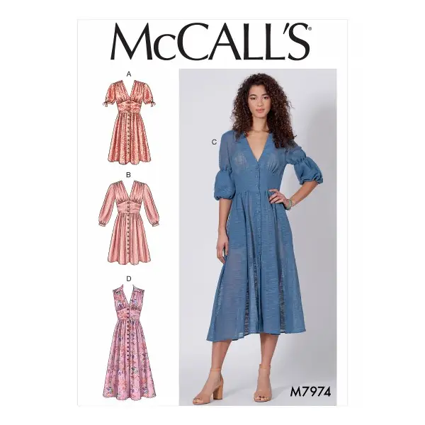 Top-Angebot McCalls Schnittmuster Damen Boho Kleid Gr. 32-40 - M7974