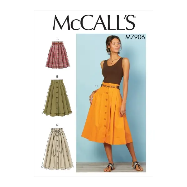 Preis Gesenkt McCalls Schnittmuster Damen Rock mit Knopfleiste Gr. 32-40 - M7906