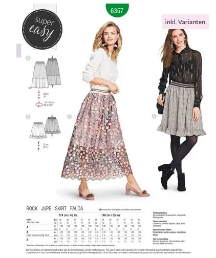 Preisknaller Schnittmuster "Burda" Rock 6357