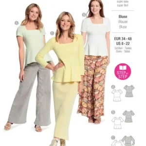 Schnittmuster "Burda" Blusen mit eckigem Ausschnitt 5908 Rabatt