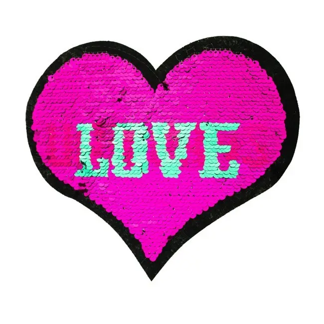 Wendepailletten Applikation Herz Love pink Direkt Vom Hersteller
