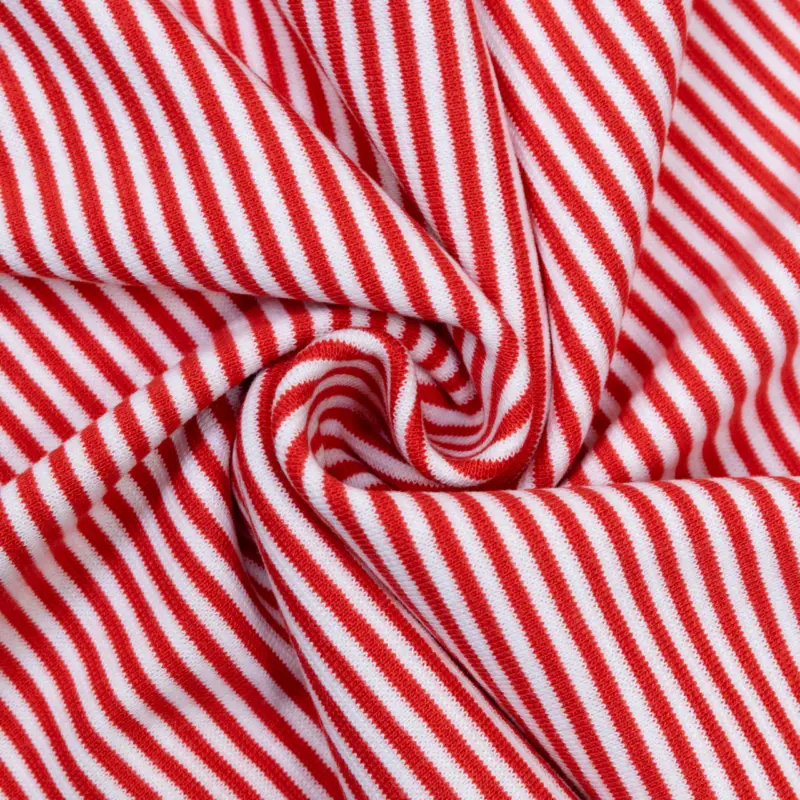 Bündchen gestreift 2 mm rot / weiß Online Kaufen