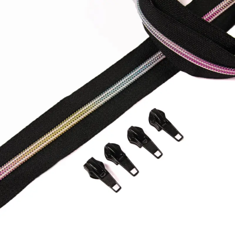 Reißverschluss 6,5 mm Raupe multicolor - 1 Meter plus 4 Zipper Online Kaufen