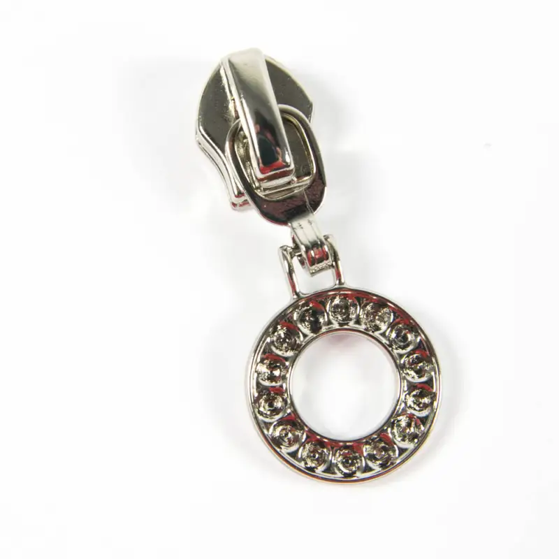 Zipper mit Ring für 6,5 mm Raupenbreite silber Nur Heute