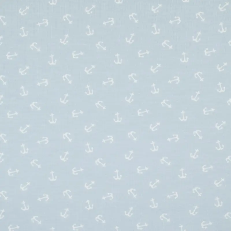 Billig Baumwolljersey kleine Anker hellblau