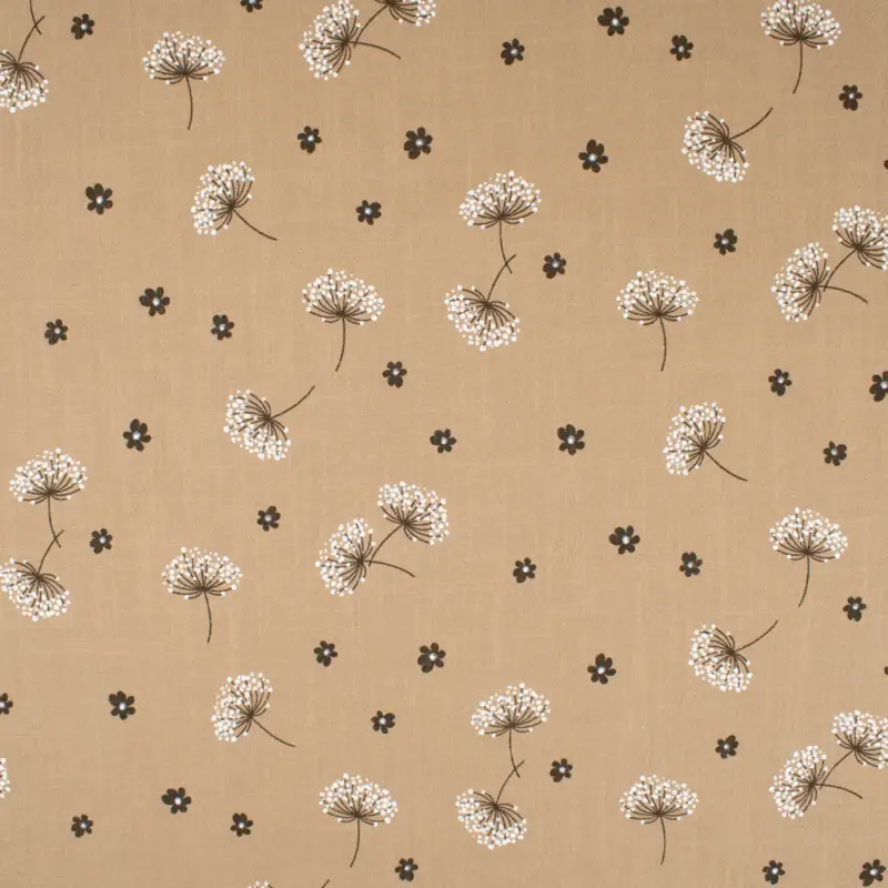 Baumwollstoff Vintage Pusteblumen beige Saisonangebot