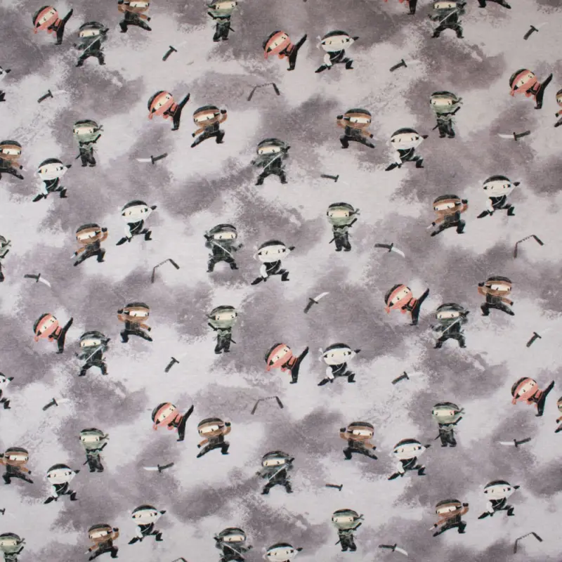 Alpenfleece Digitaldruck Ninjas taupe Garantierte Lieferung