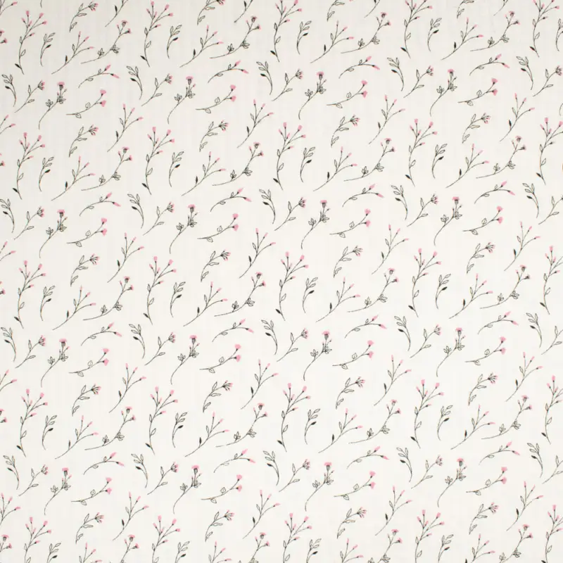 Baumwollstoff Seersucker Vintage Blüten pink Neu Im Sortiment