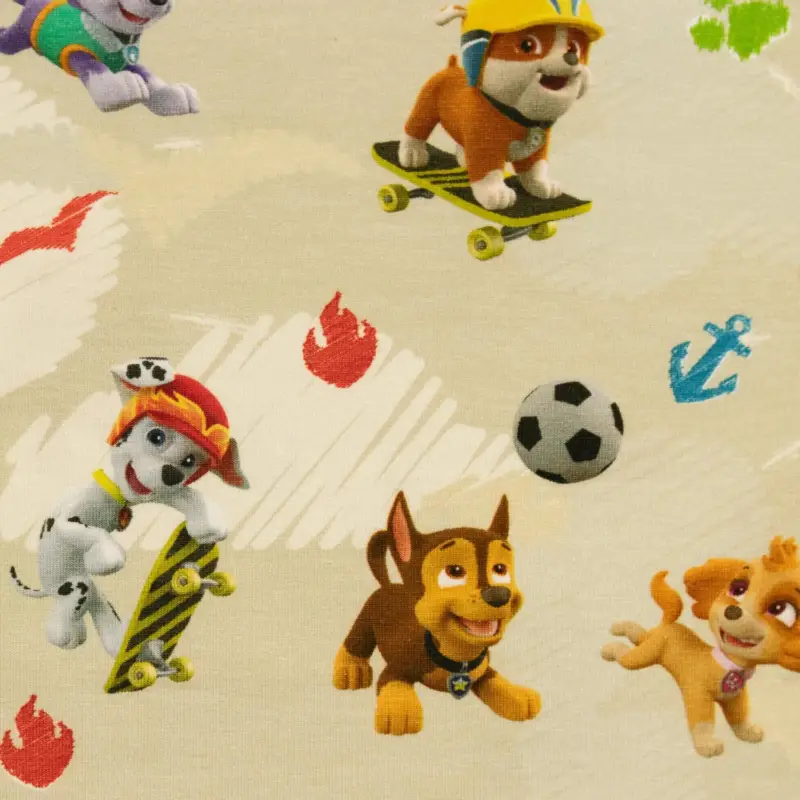 Baumwolljersey Digitaldruck Paw Patrol beige Kracherpreis