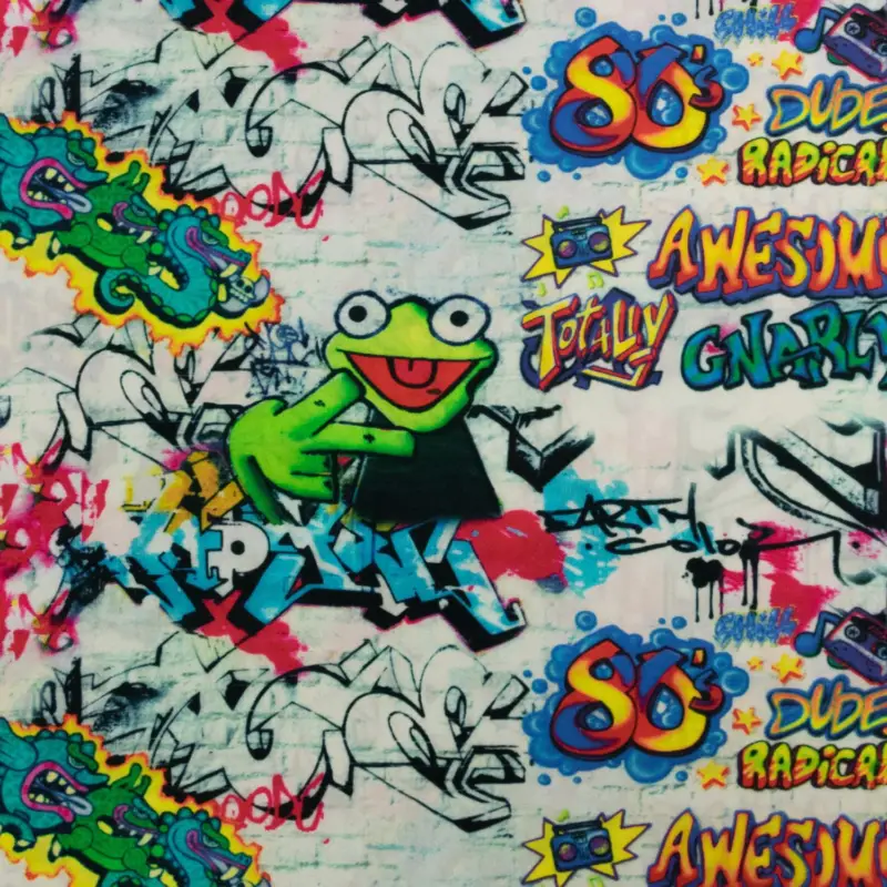 Baumwollstoff Digitaldruck Graffiti Frosch bunt Garantierte Lieferung