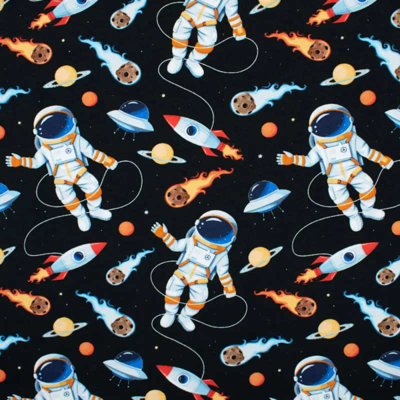 Begrenztes Angebot Baumwolljersey Digitaldruck Astronaut