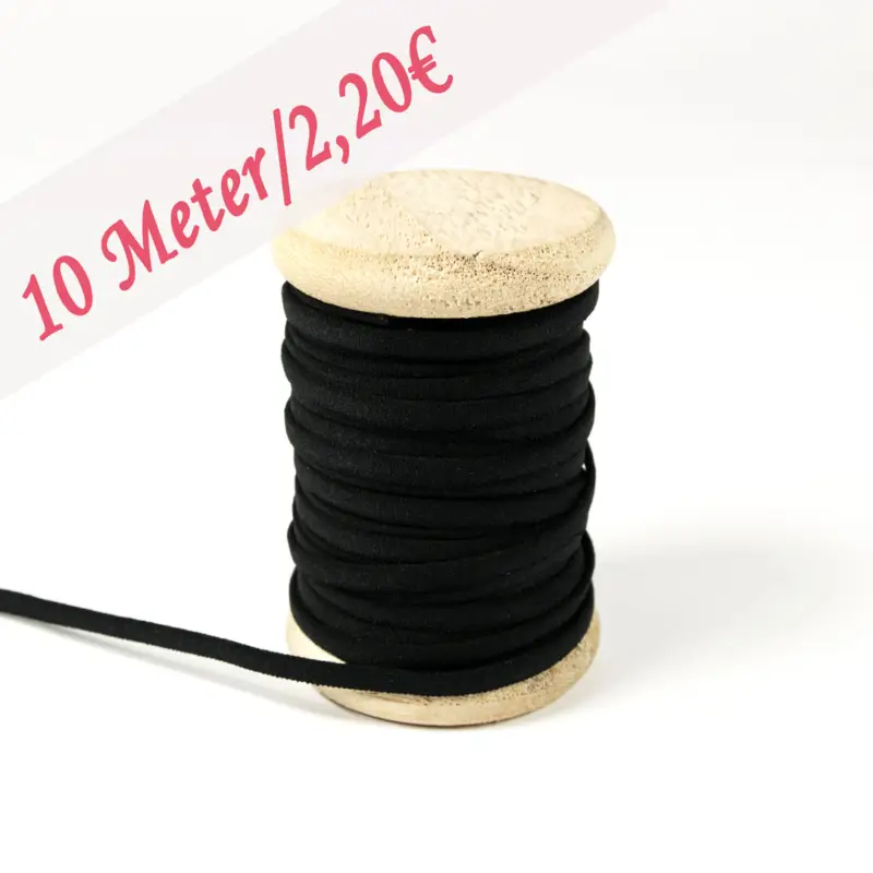 Schnäppchen Gummiband Paket ca. 10 Meter 5 mm breit schwarz