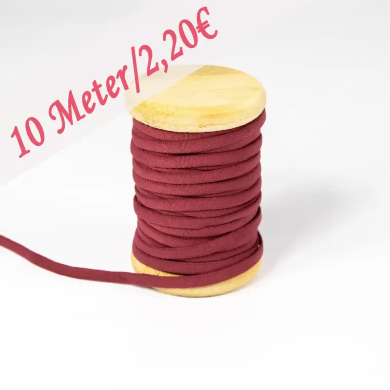 Gummiband Paket ca. 10 Meter 5 mm breit weinrot Sichere Zahlung